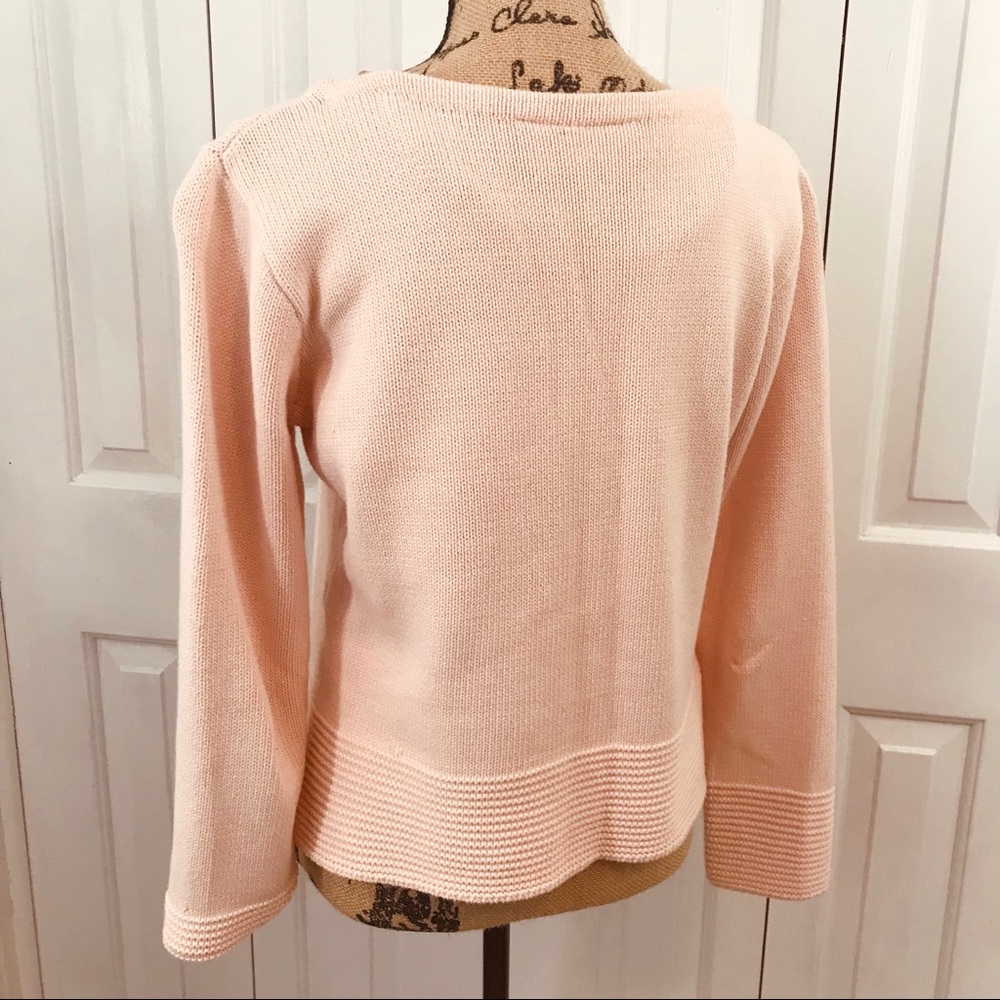 Classic Liz Claiborne Pink Crew Neck Knit Sweater - Picture 3 of 8